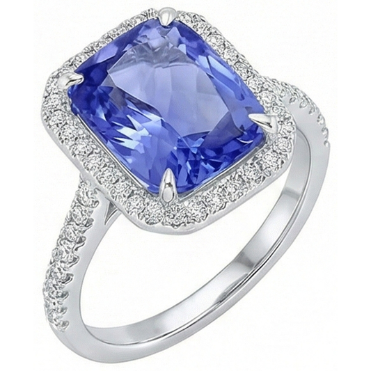 vero round diamante 8.80carati anello vista frontale