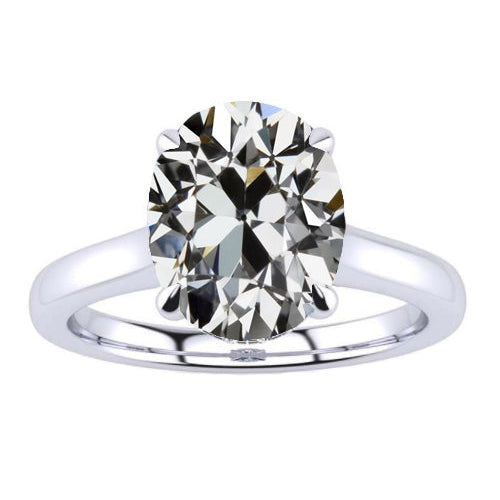 Diamante Fine Taglio Old Mine Solitario di Fidanzamento in Oro Bianco 14K – vista principale