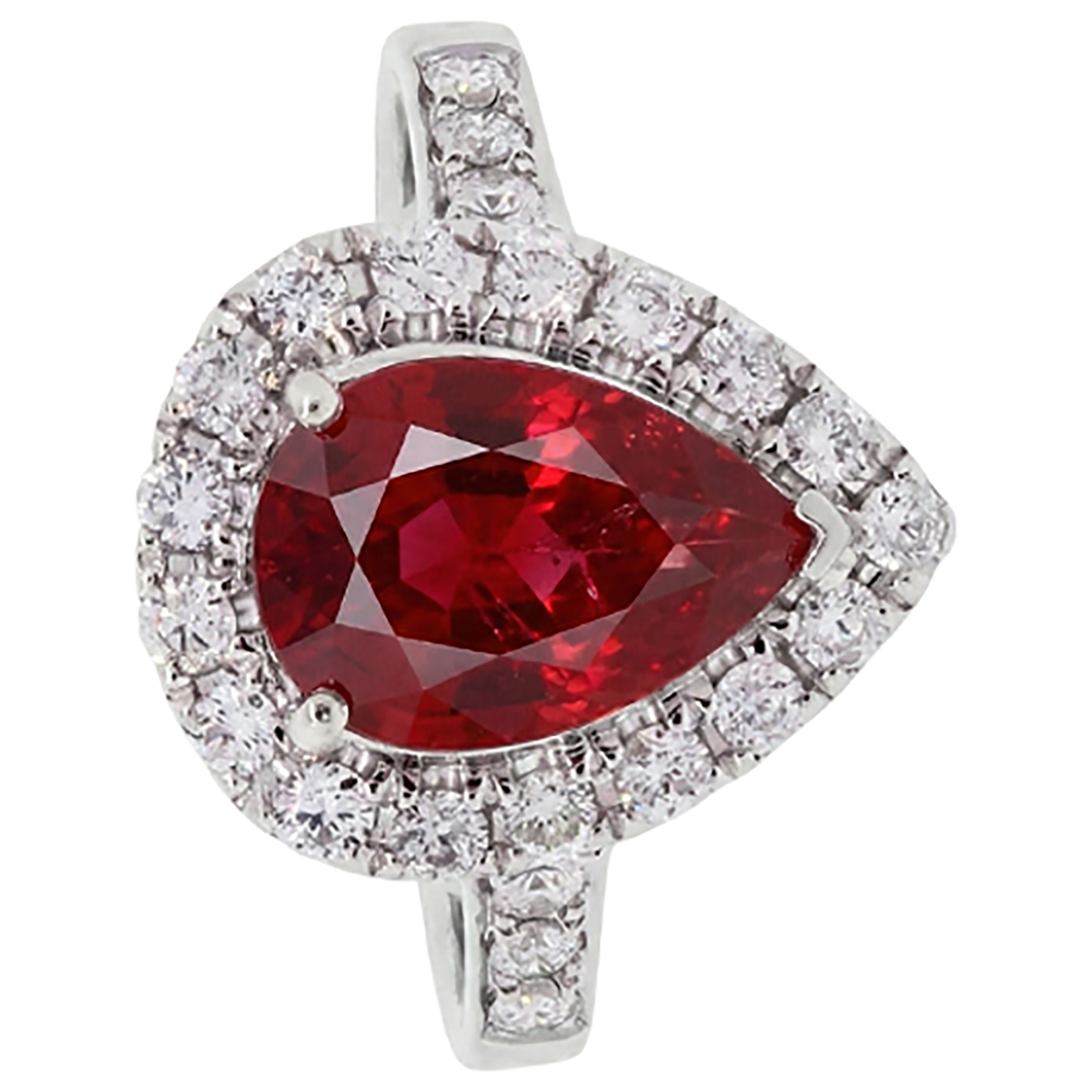 9.50 carati rubino con accenti diamante anello nuziale oro bianco 14k