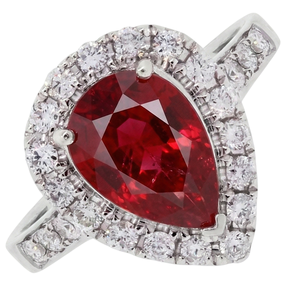 9.50 carati rubino con accenti diamante anello nuziale oro bianco 14k