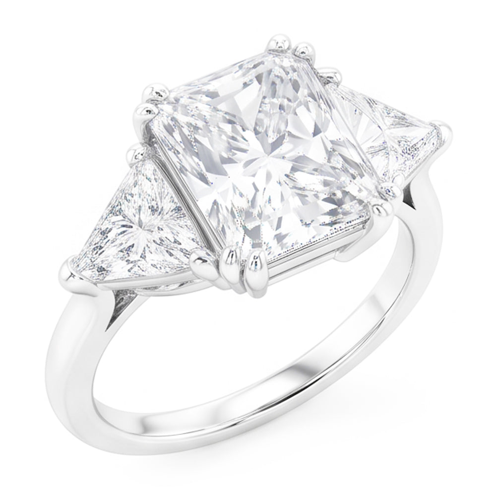 9 Carati Radiante Trilliant Anello Di Vero Diamante