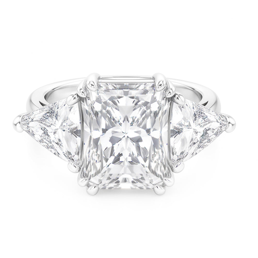 9 Carati Radiante Trilliant Anello Di Vero Diamante