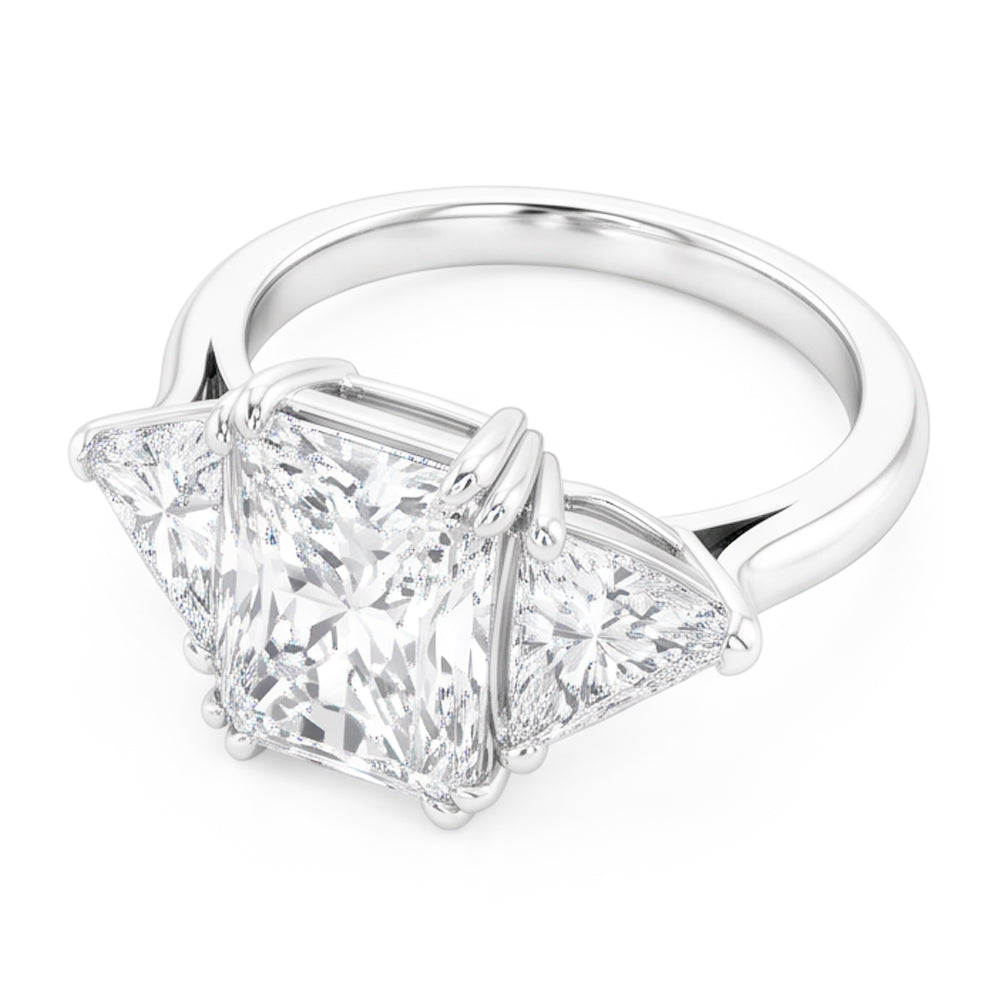 9 Carati Radiante Trilliant Anello Di Vero Diamante