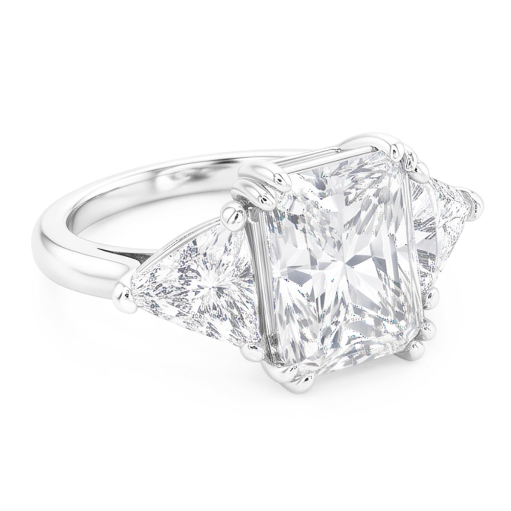 9 Carati Radiante Trilliant Anello Di Vero Diamante