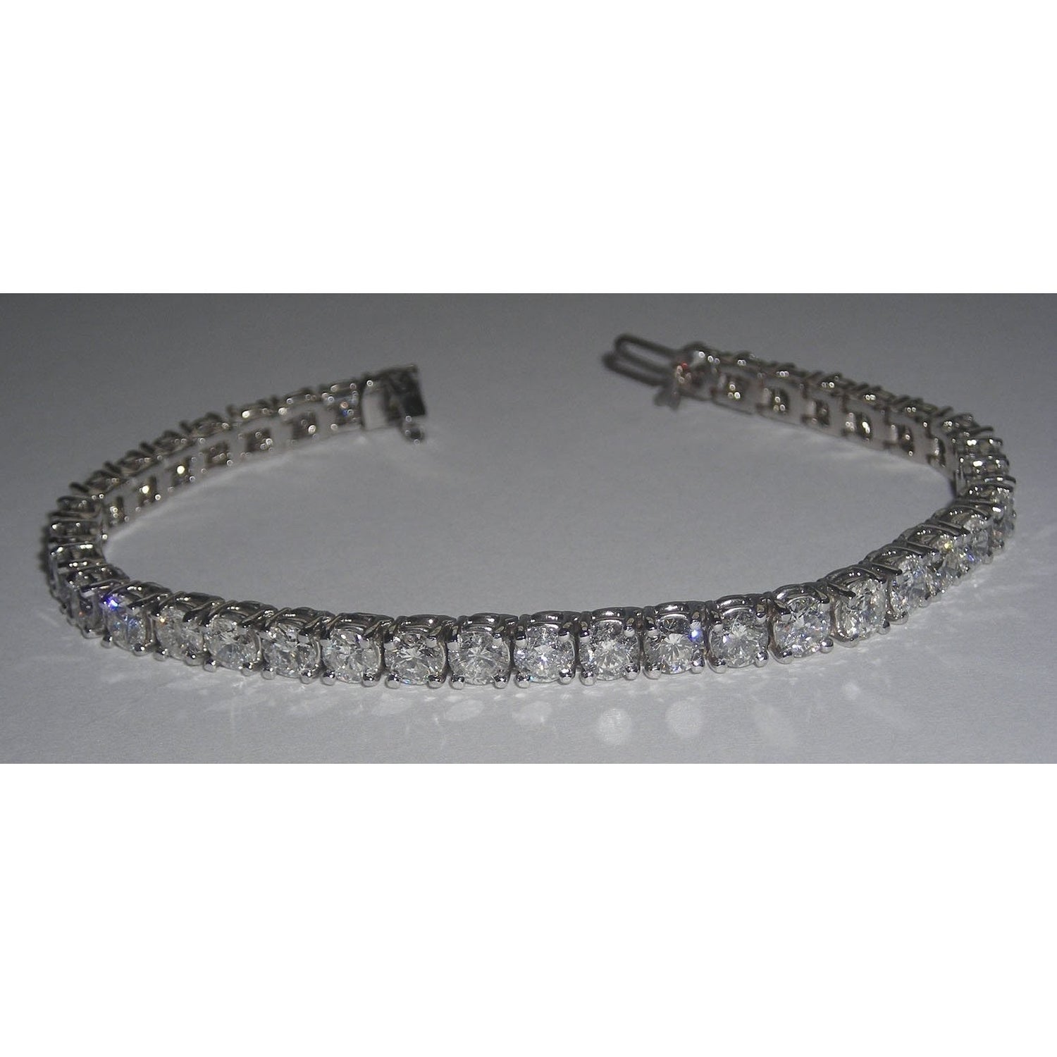 9.50 Carati Bracciale Tennis Vero Diamante Vs Gioielli Solid WG 18K