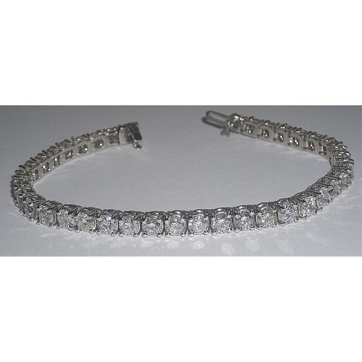 9.50 Carati Bracciale Tennis Vero Diamante Vs Gioielli Solid WG 14K