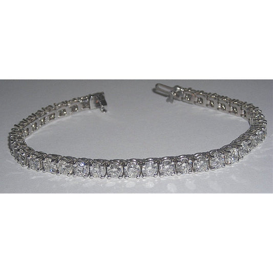 9.50 Carati Bracciale Tennis Vero Diamante Vs Gioielli Solid WG 14K