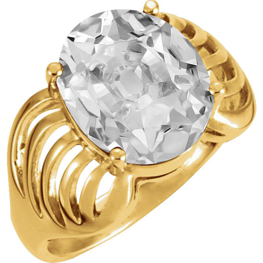 Taglio Old Mine Brillante anello in Oro Giallo 14K – vista principale