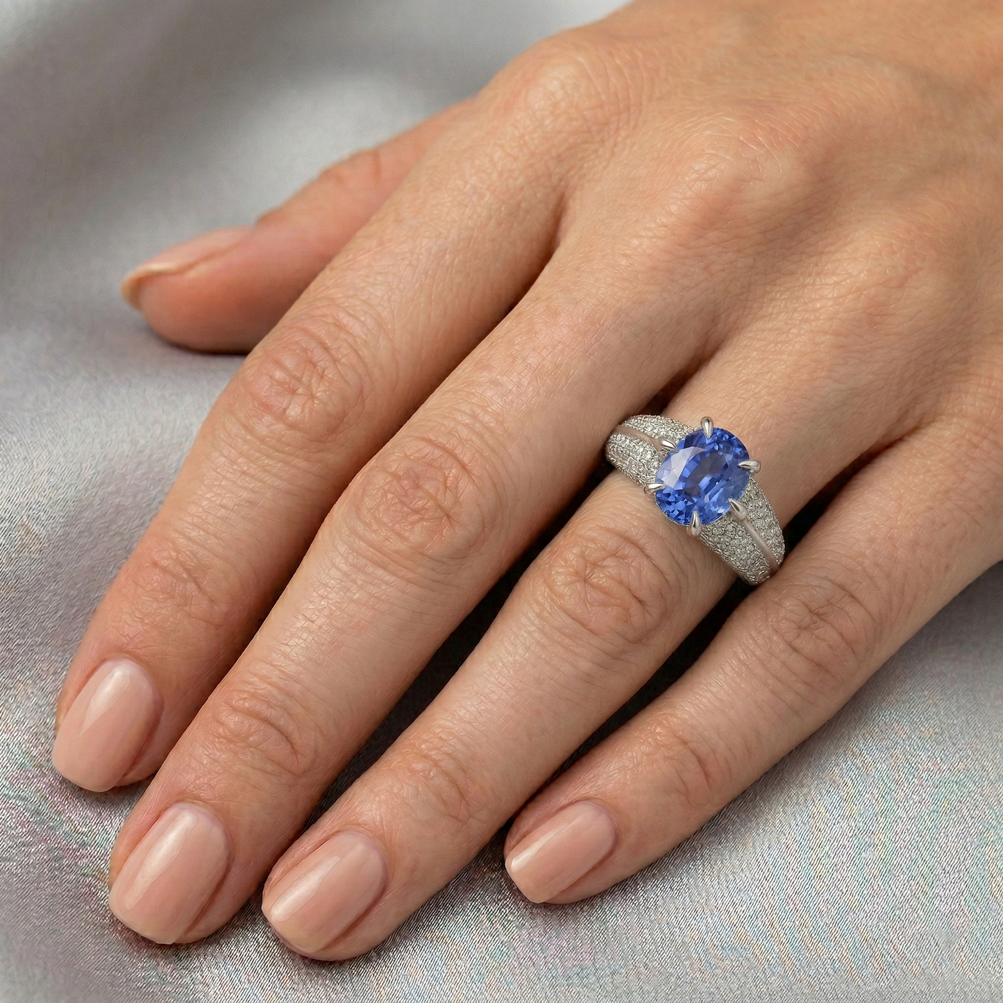 Alta Qualità Zaffiro Anello
