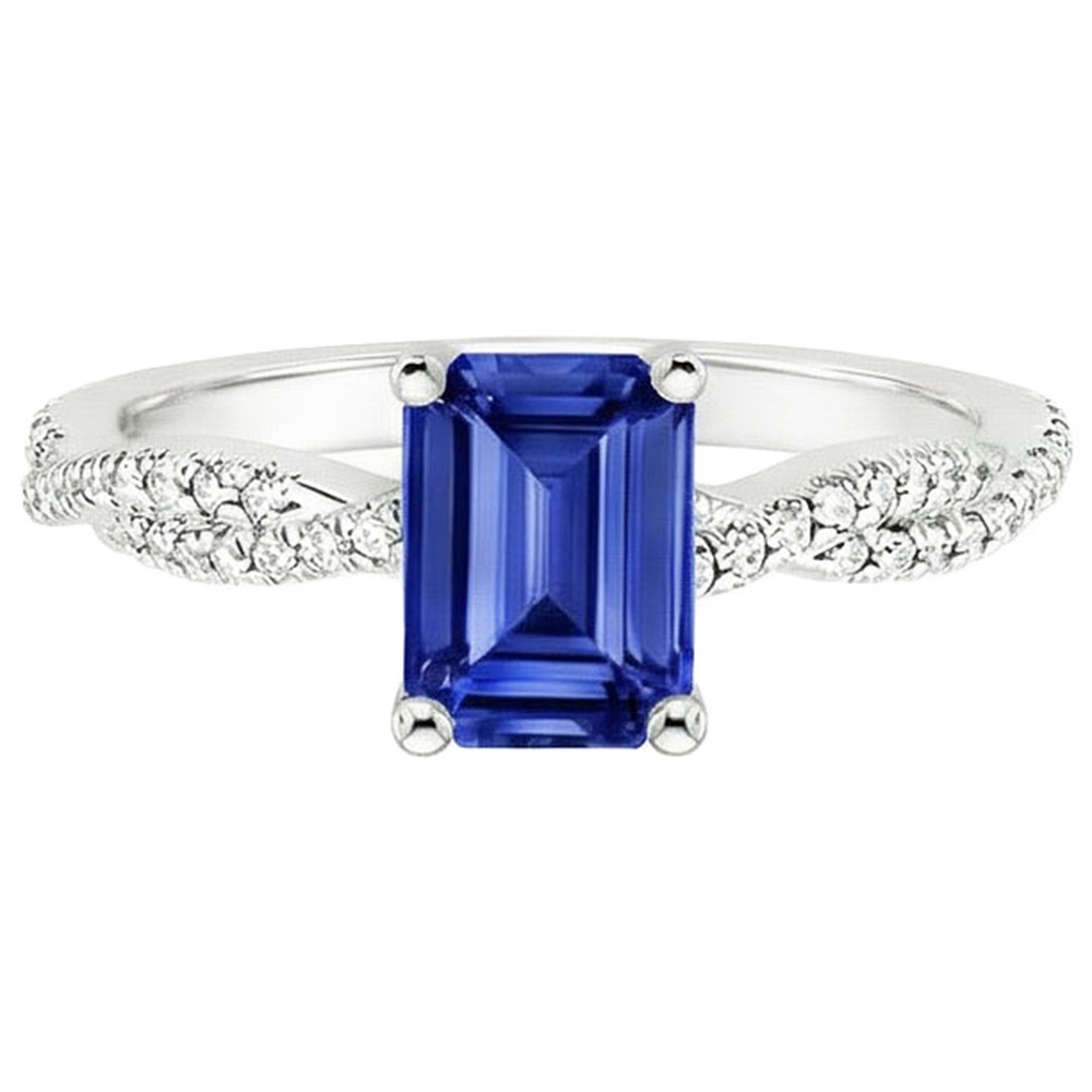 vero emerald diamante 3carati anello vista di profilo