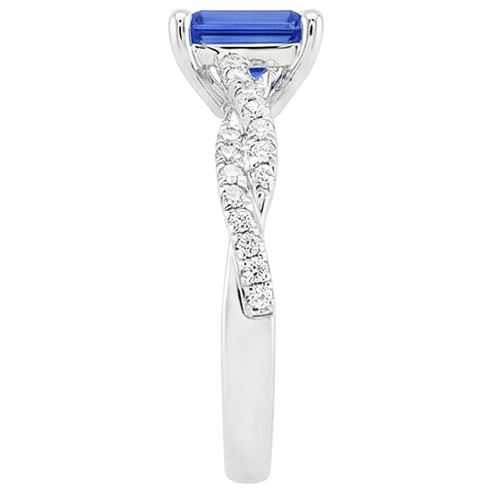 vero emerald diamante 3carati anello su bianco