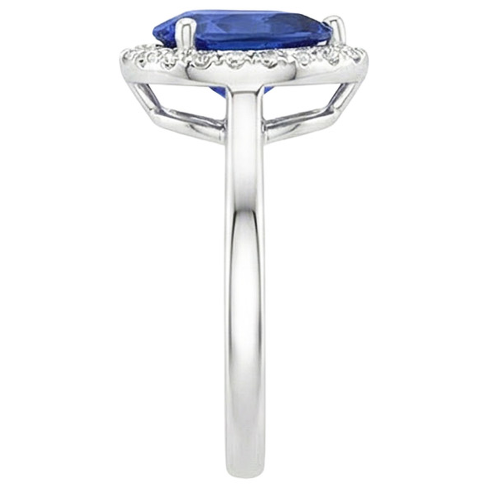 vero pear diamante 3carati anello su bianco