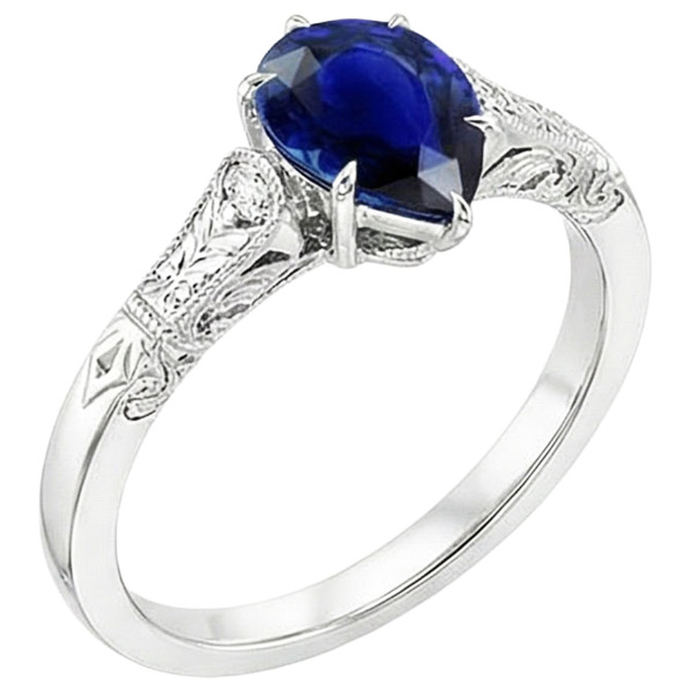 vero pear diamante 3carati anello angolo laterale