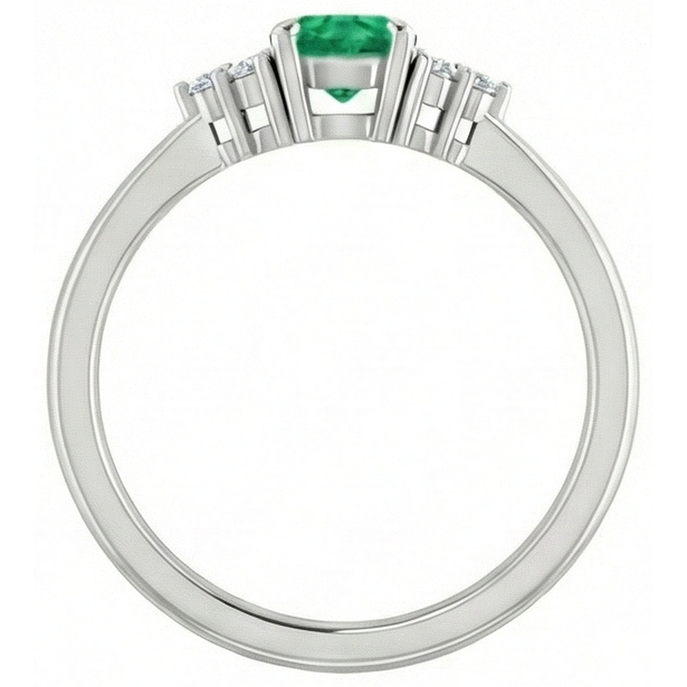 Anello 1 carato colombiano verde smeraldo diamante accentato gioielli da donna