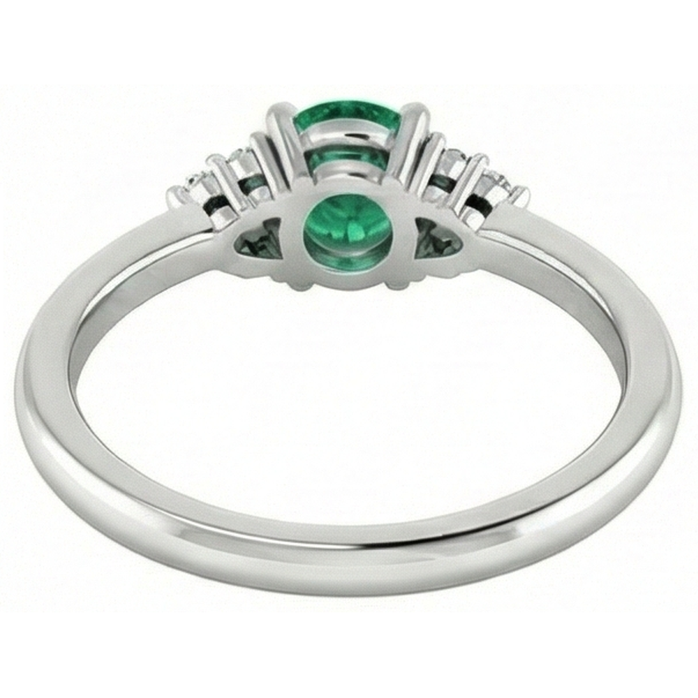 Anello 1 carato colombiano verde smeraldo diamante accentato gioielli da donna