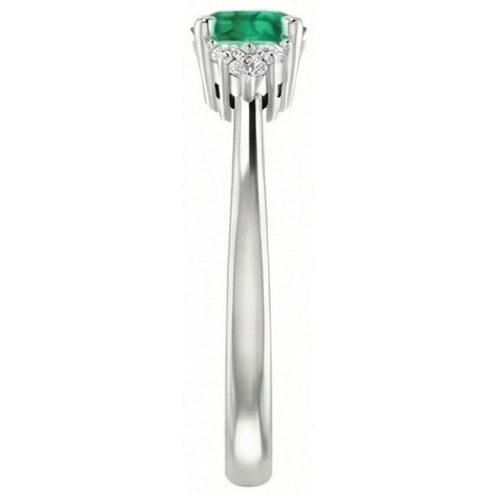 Anello 1 carato colombiano verde smeraldo diamante accentato gioielli da donna