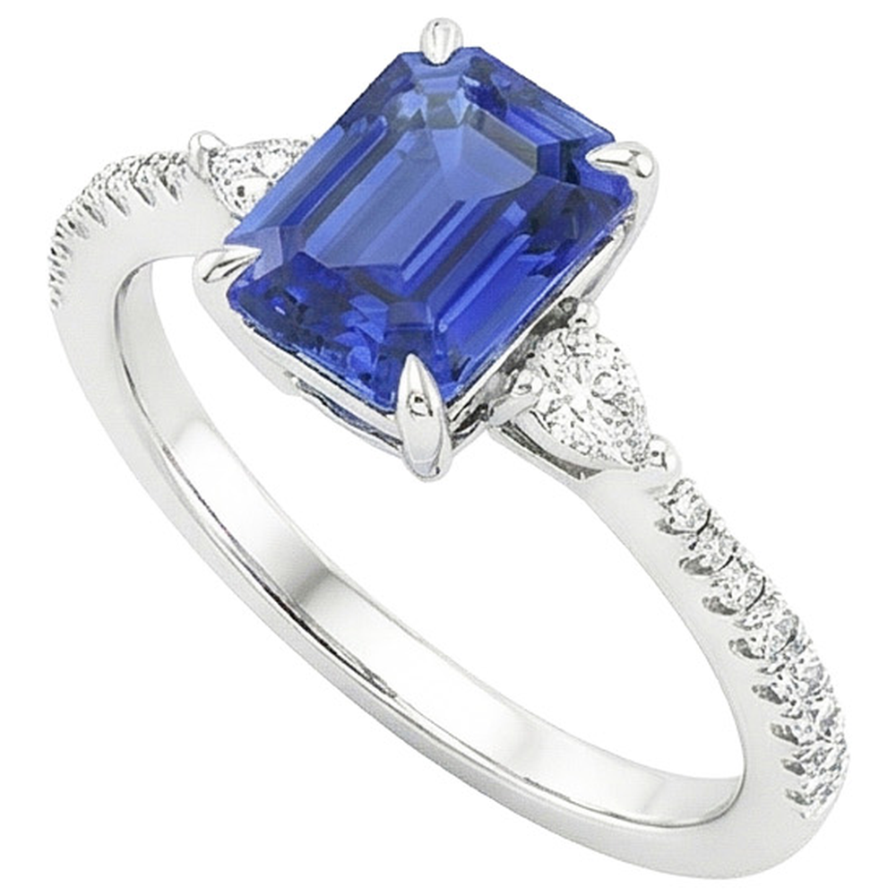 vero pear diamante 4.50carati anello dettaglio ravvicinato