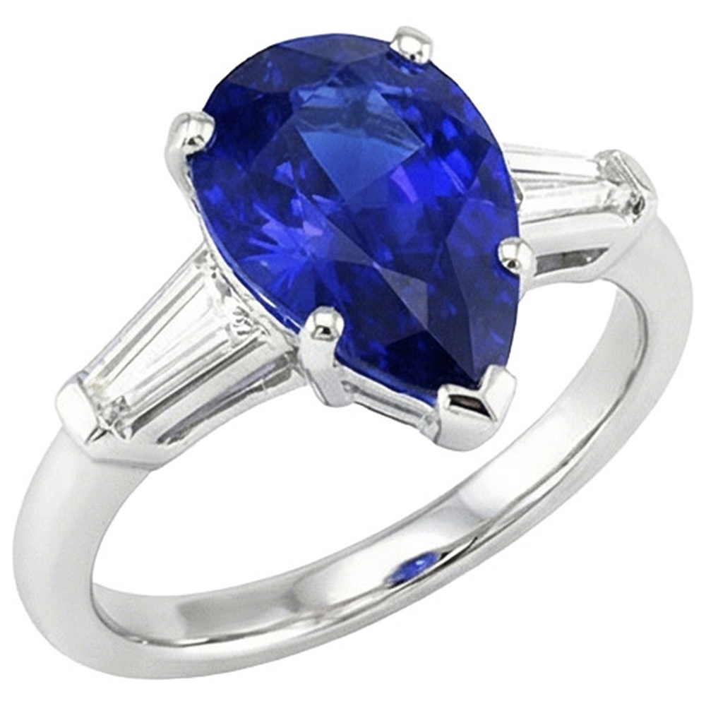 vero baguette diamante 4.50carati anello angolo laterale