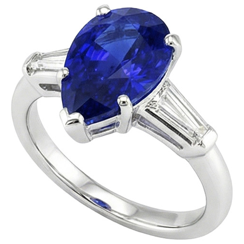 vero baguette diamante 4.50carati anello vista dall'alto