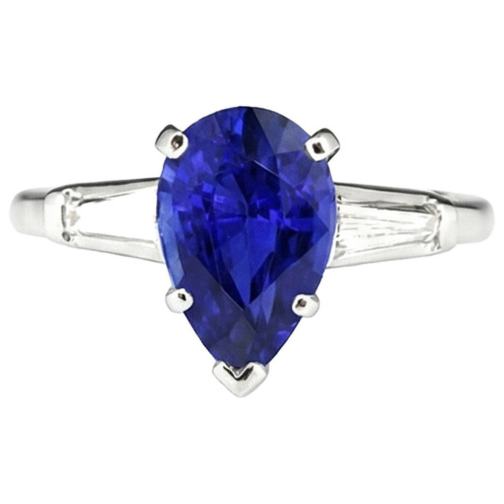 vero baguette diamante 4.50carati anello vista di profilo