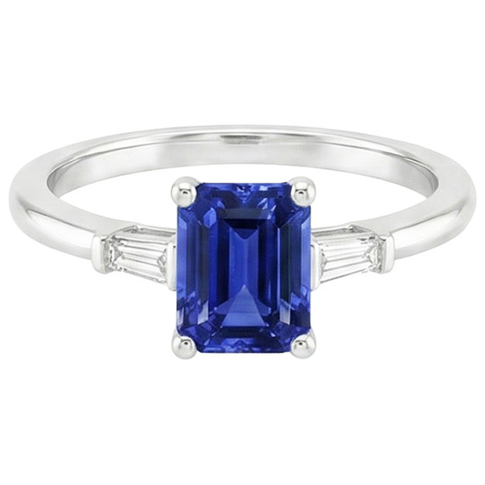 vero baguette diamante 3.50carati anello vista dall'alto