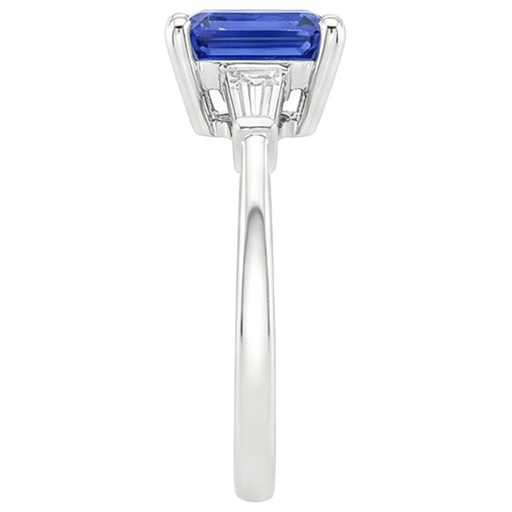vero baguette diamante 3.50carati anello su bianco
