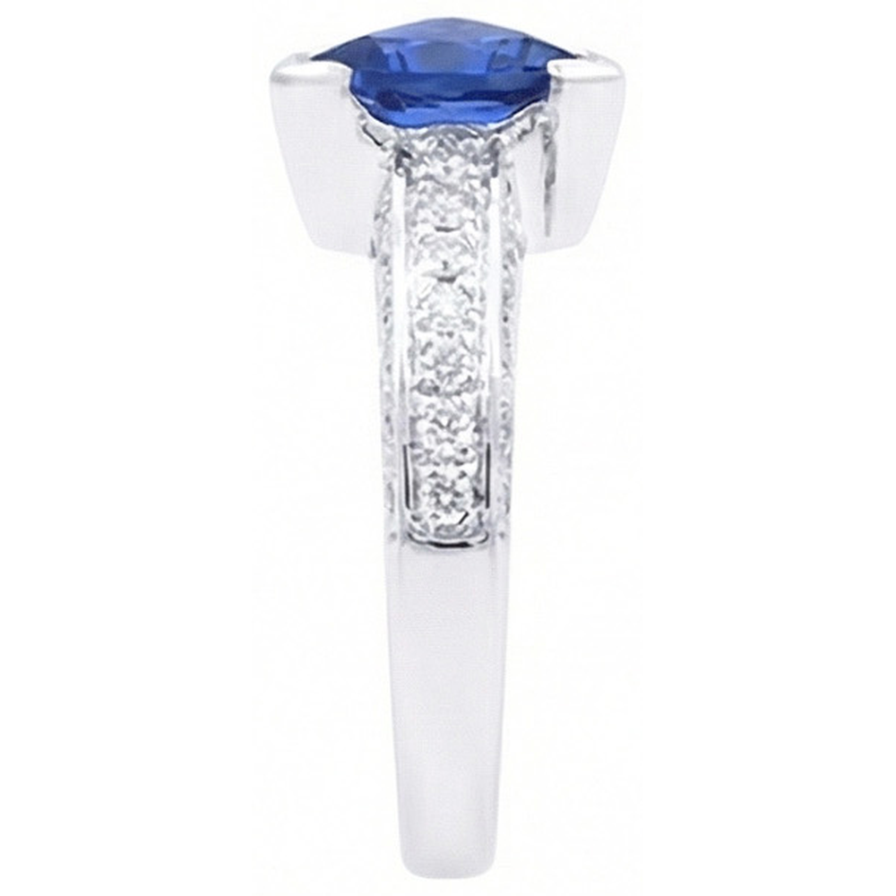vero diamante 3carati anello vista di profilo