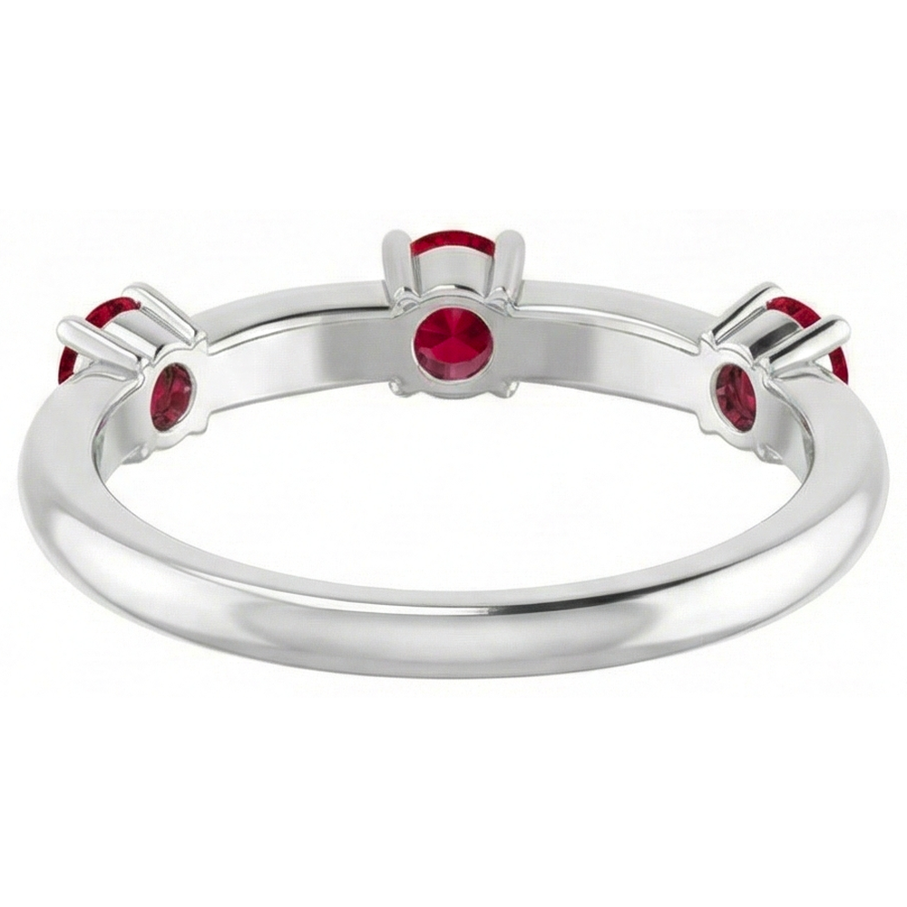 vero round rubino 14carati anello dettaglio fascia