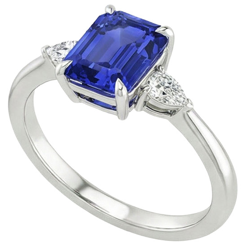vero pear diamante 3.25carati anello angolo laterale