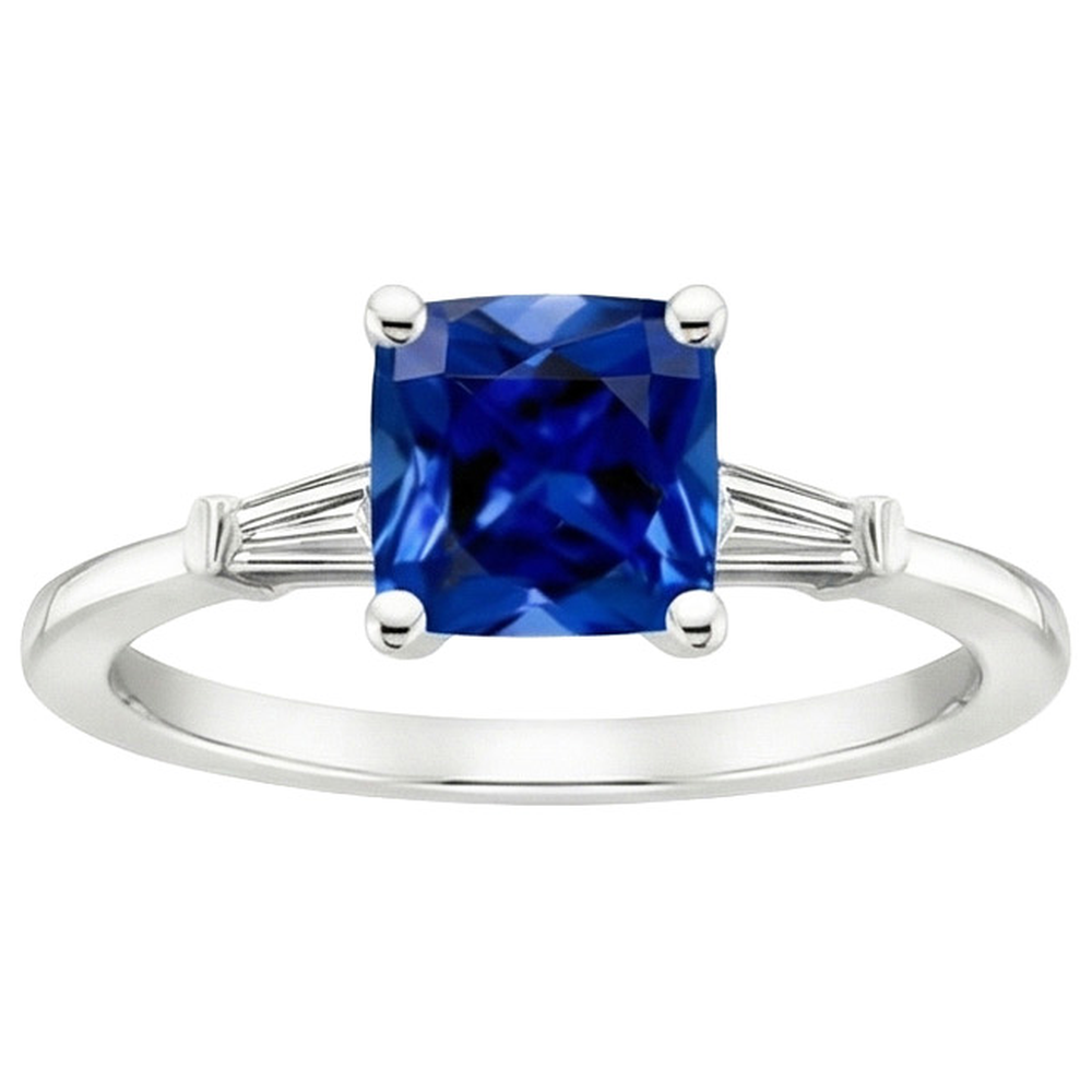 vero baguette diamante 2.75carati anello dettaglio ravvicinato