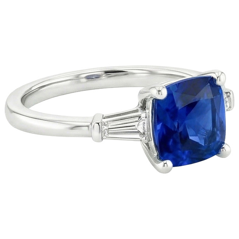 vero baguette diamante 2.75carati anello su bianco