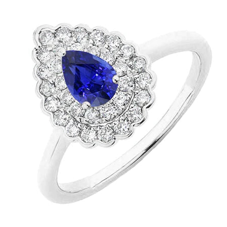 Anello A Grappolo Di Zaffiro