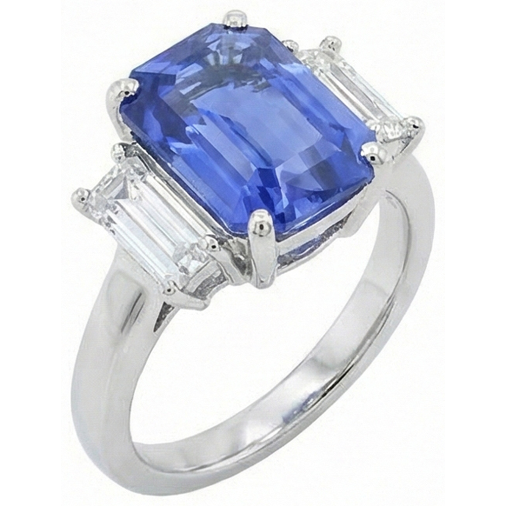 vero baguette diamante 4carati anello angolo laterale