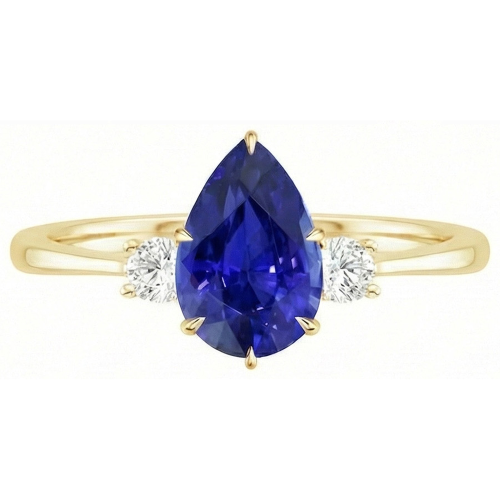 vero pear diamante 4.25carati anello dettaglio ravvicinato