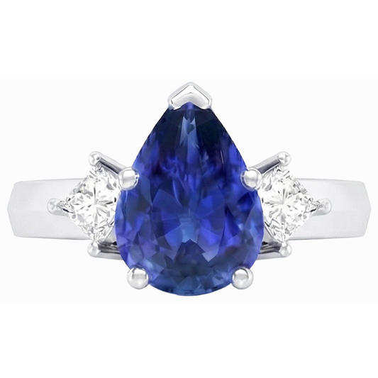 vero princess diamante 3.50carati anello angolo laterale