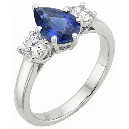 vero pear diamante 4.50carati anello dettaglio ravvicinato