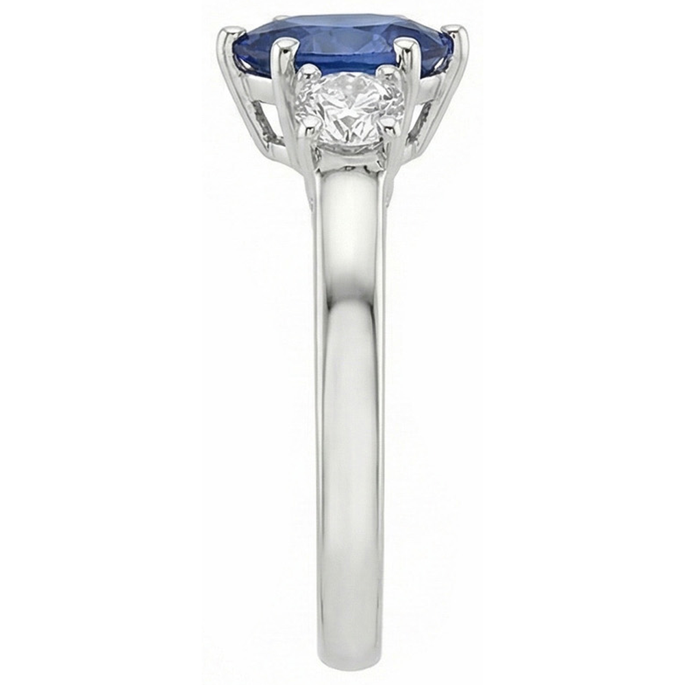 vero pear diamante 4.50carati anello vista di profilo