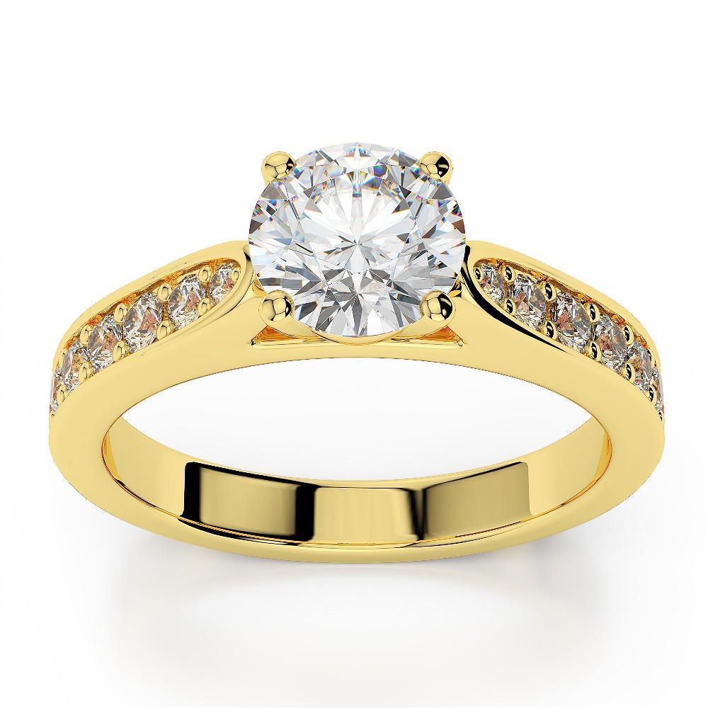 Anello Anniversario Con Genuino Diamanti Taglio Rotondo Da 2.65 Carati Oro Giallo 14K