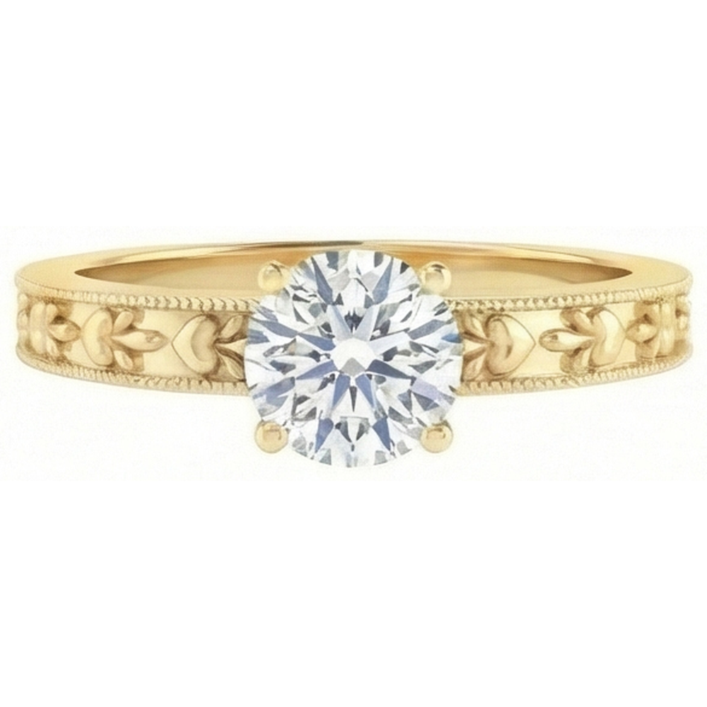 vero round diamante 1.75carati anello vista dall'alto
