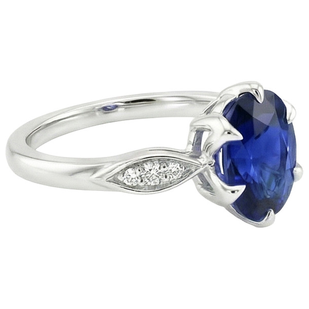 vero round diamante 3.50carati anello vista di profilo
