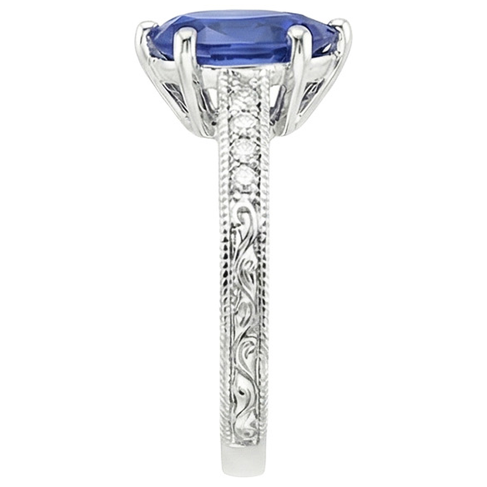 vero pear diamante 4.25carati anello su bianco