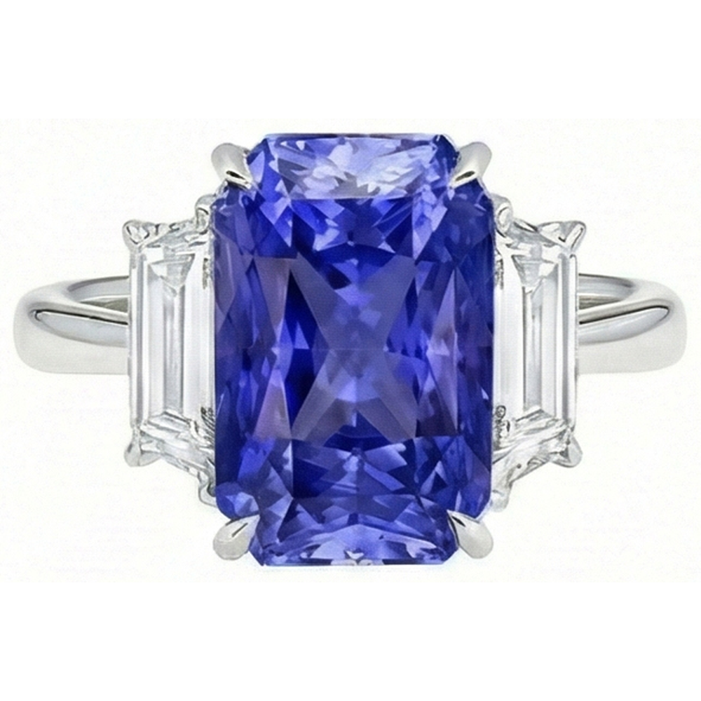 vero emerald diamante 5.50carati anello angolo laterale