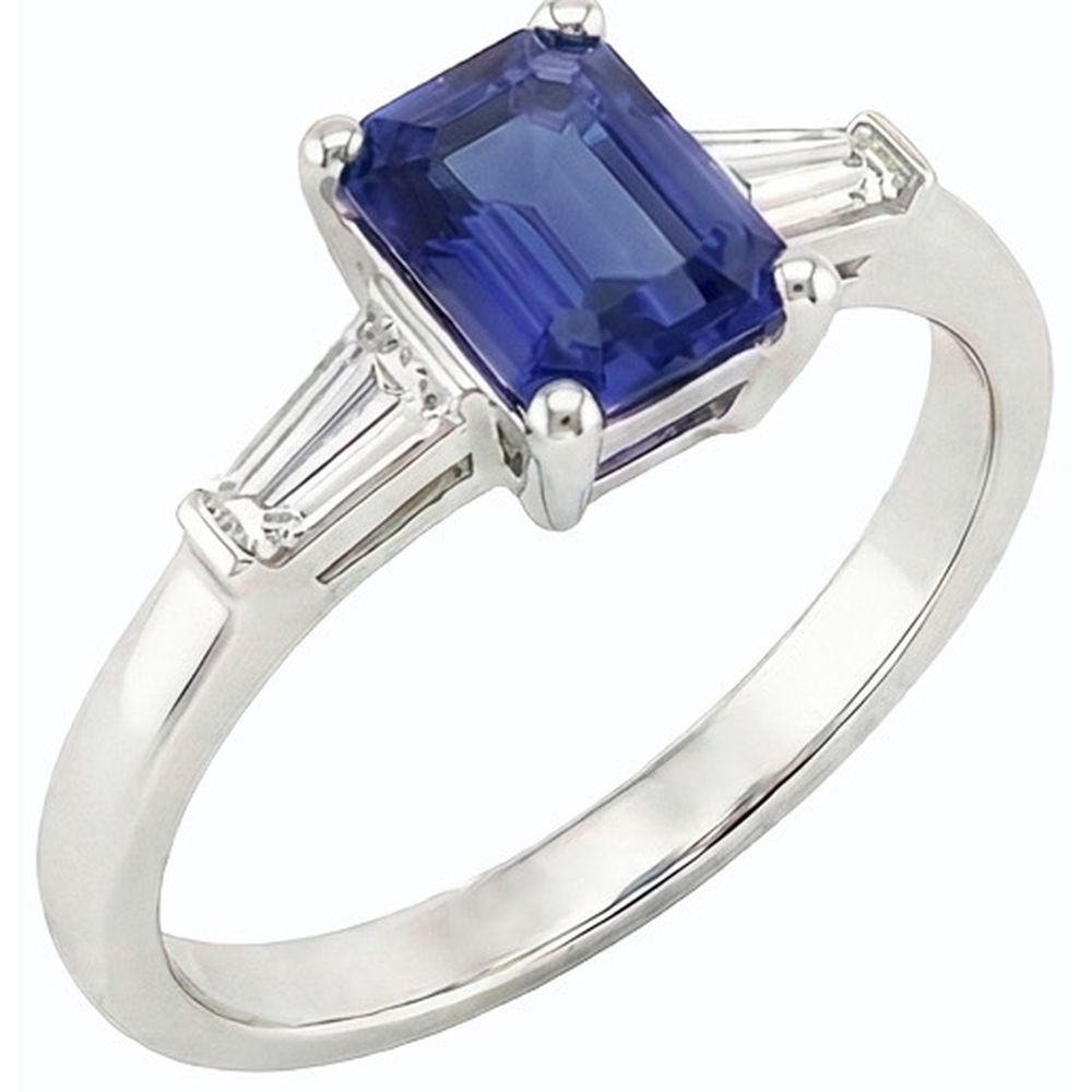 vero baguette diamante 1.75carati anello dettaglio ravvicinato