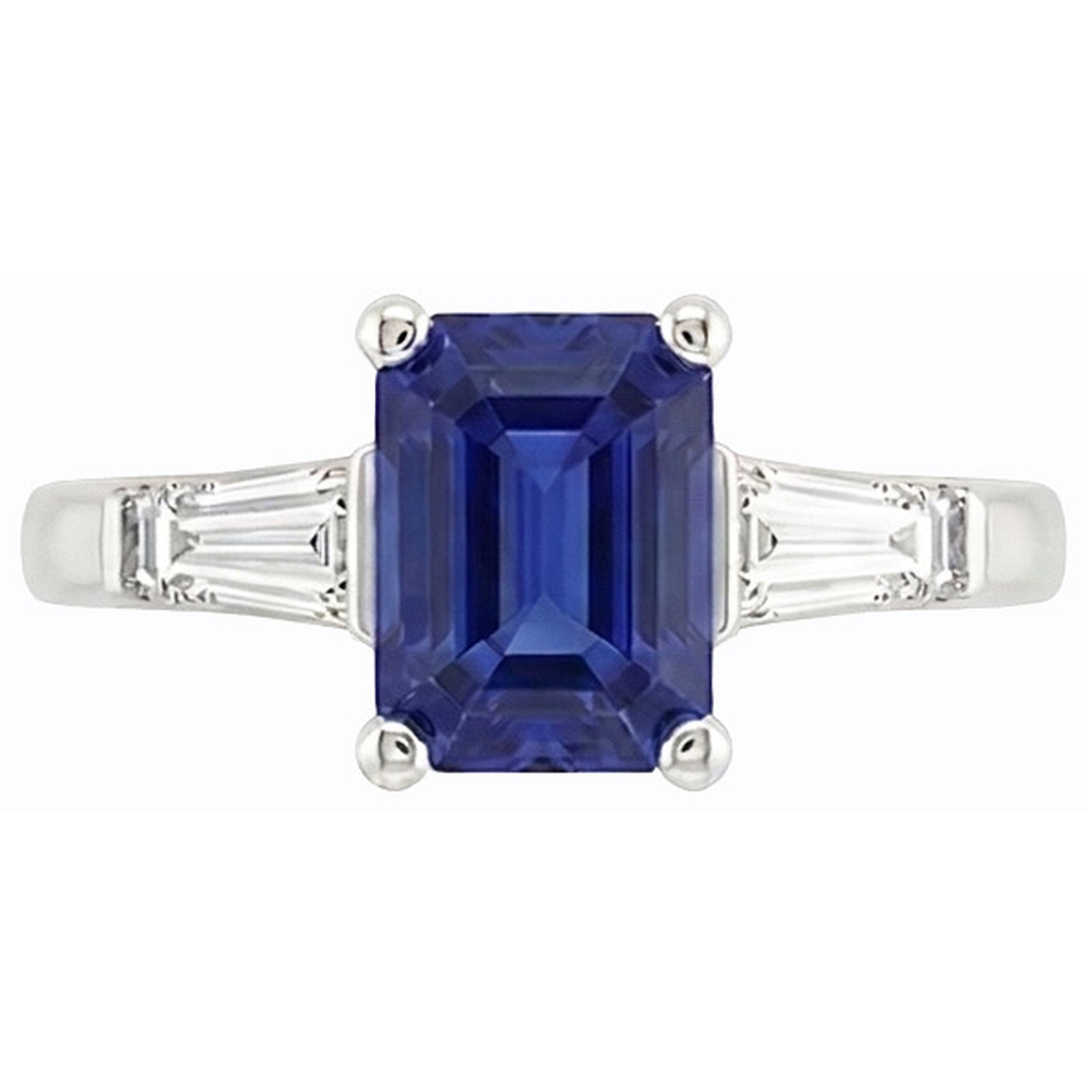 vero baguette diamante 1.75carati anello angolo laterale
