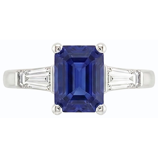vero baguette diamante 1.75carati anello angolo laterale