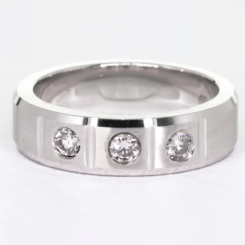 Anello Anniversario Gypsy Genuino Diamanti Rotondi 0,75 Carati Oro Bianco 14K