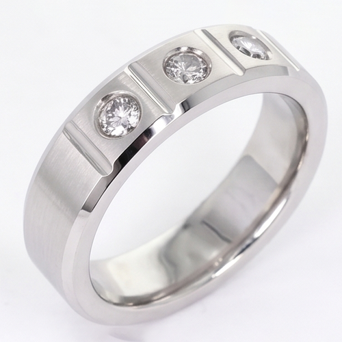Anello Anniversario Gypsy Genuino Diamanti Rotondi 0,75 Carati Oro Bianco 14K