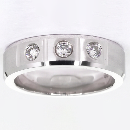Anello Anniversario Gypsy Genuino Diamanti Rotondi 0,75 Carati Oro Bianco 14K
