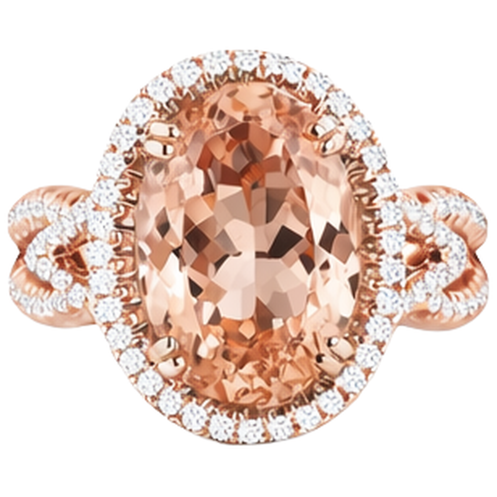 vero round morganite 14carati anello angolo laterale