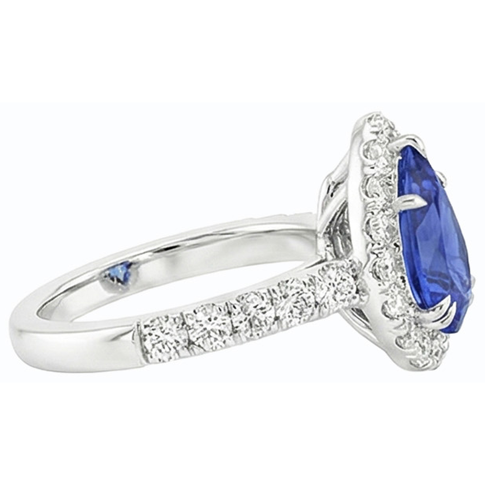vero round diamante 4.50carati anello vista di profilo